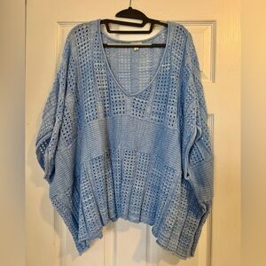 POL Light Blue Slouchy Oversized Knit Sweater